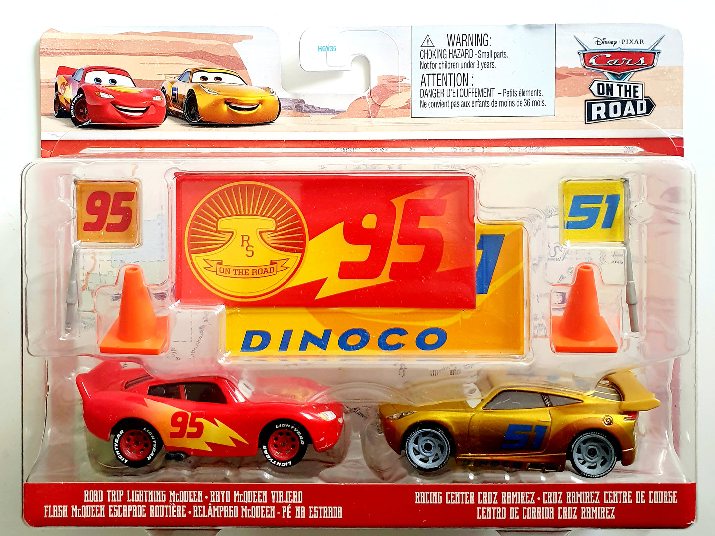 Pack double Flash McQueen Road Trip + Cruz Ramirez Racing Center - Disney Cars