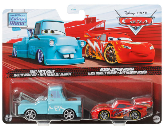 Pack double - Flash McQueen Dragon + Martin Drift Party - Disney Cars